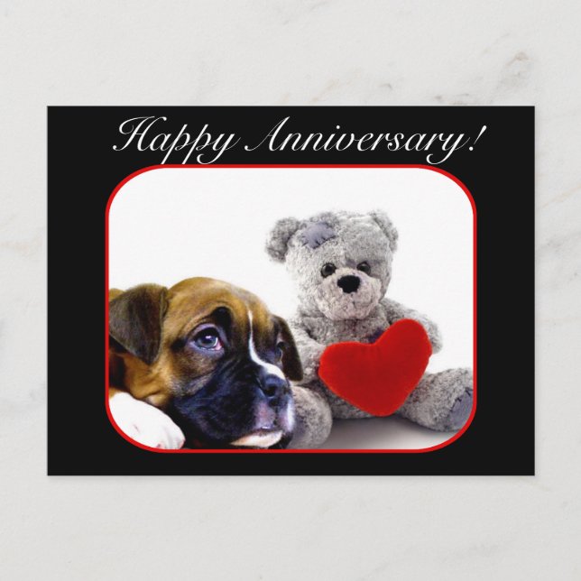 Happy Anniversary Boxer Greeting Card (Front)
