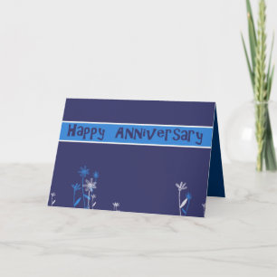 happy anniversary business blue card
