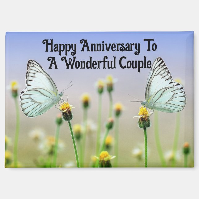 Happy Anniversary Butterflies Magnet (Front)