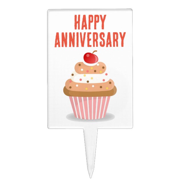 Happy Anniversary cake topper (Front)