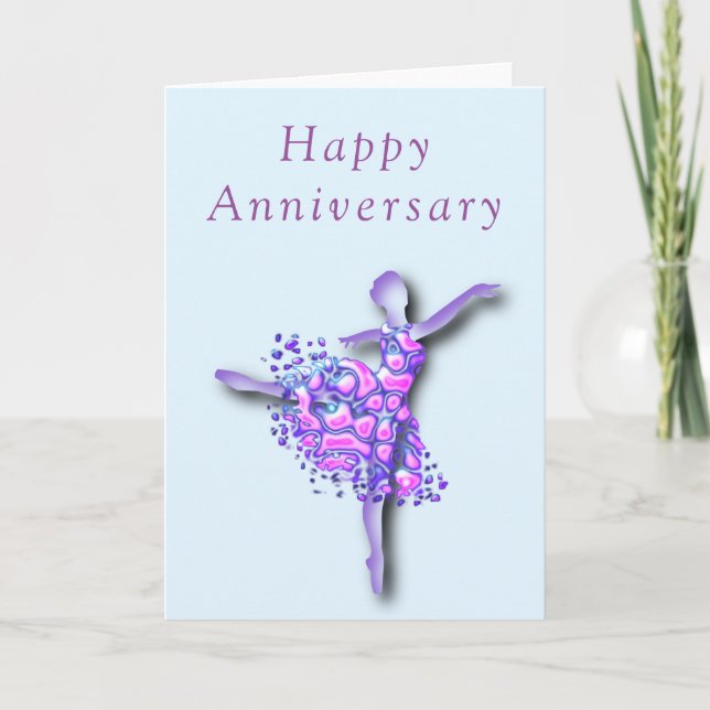 Happy Anniversary Card Ballerina Girl Ballet Dance (Front)