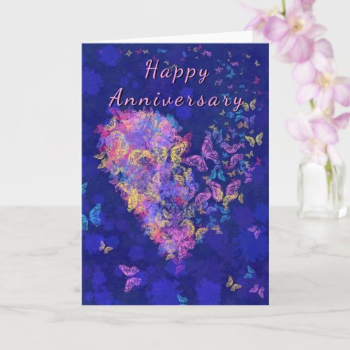 Happy Anniversary Card Butterfly Heart _ Love