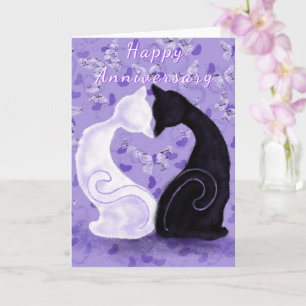 Happy Anniversary Card Cat Couple Beautiful Love