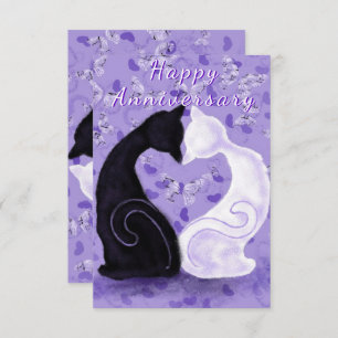 Happy Anniversary Card Cat Couple Romantic Love