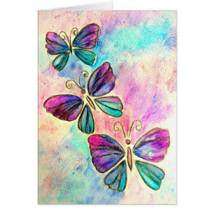 Happy Anniversary Card Colorful Butterflies Flying