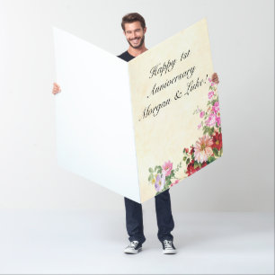 Happy Anniversary Card - Custom Flower Design