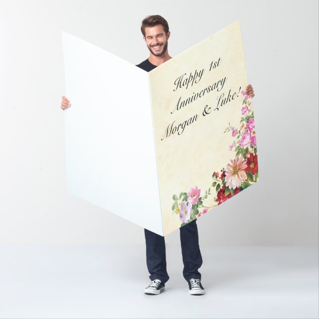 Happy Anniversary Card - Custom Flower Design (In Situ)