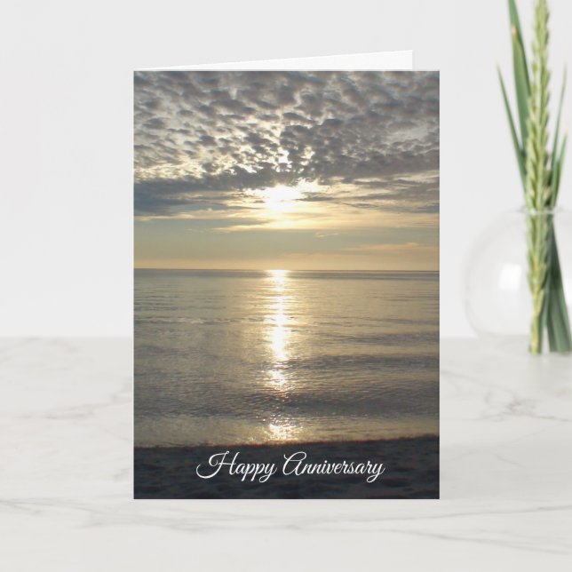 Happy Anniversary Card Pretty Cloudy Sunset (Front)