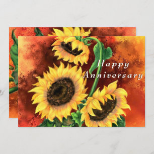 Happy Anniversary Card with Sunflowers