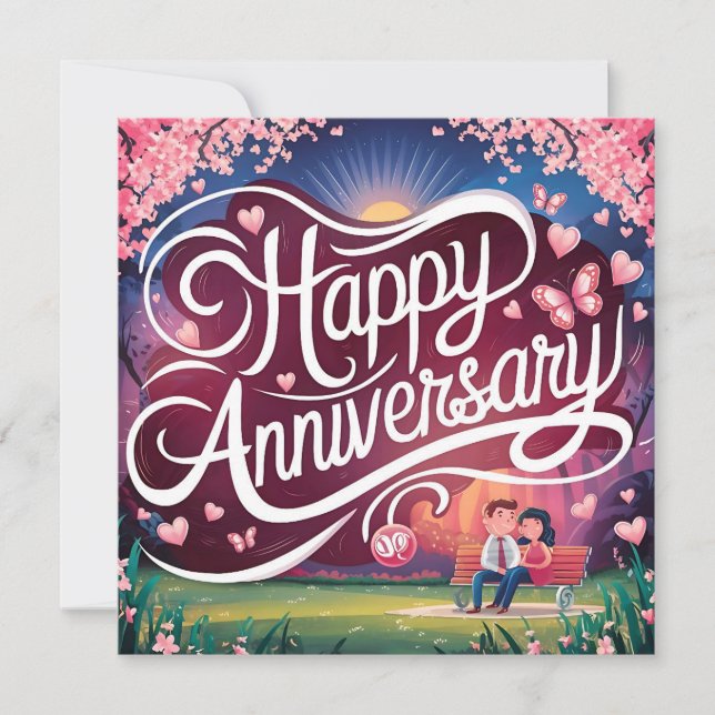 Happy Anniversary Cards Elegant (Front)