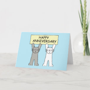 Happy Anniversary Cartoon Cats Card