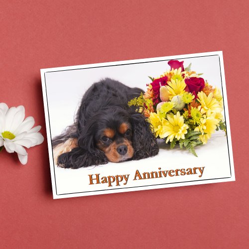 Happy Anniversary Cavalier King Charles Spaniel Card