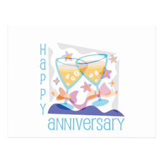 "Happy Anniversary" Champagne design Postcard