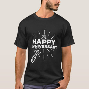 Happy Anniversary Cheers Wine Bottle T-Shirt