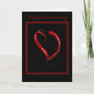 Happy Anniversary Chili Pepper Heart Card