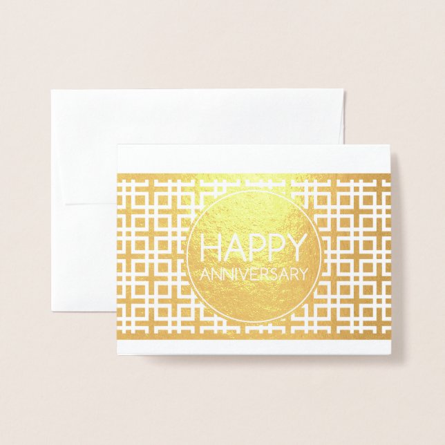 Happy Anniversary CinderStripe Foil Card (Front With Envelope)
