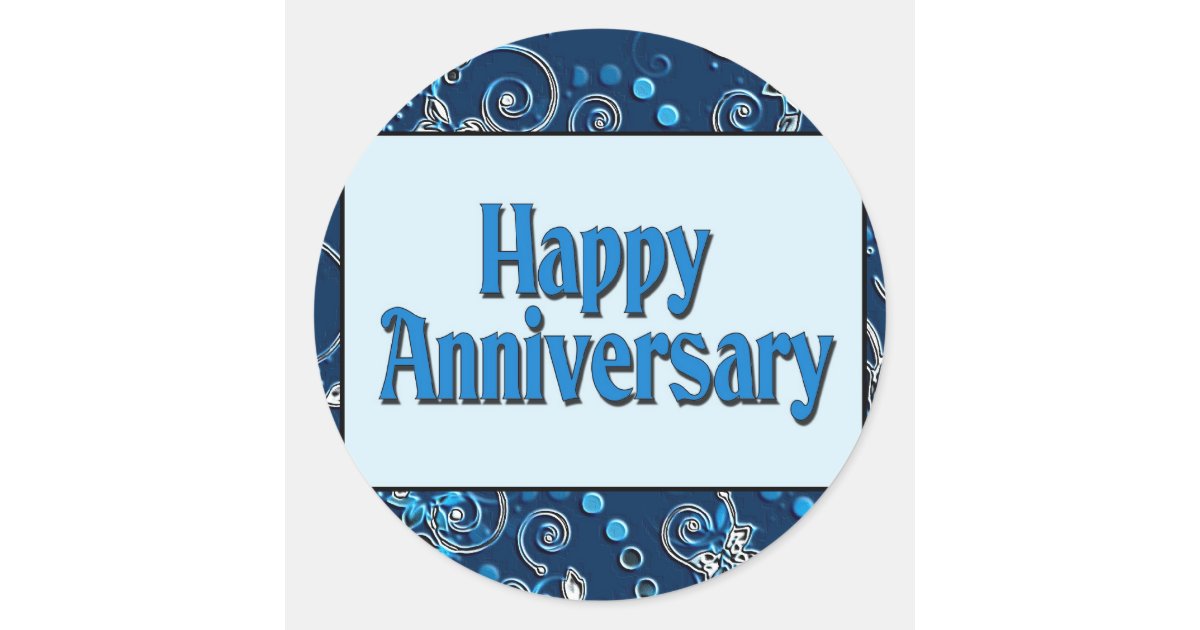 Happy Anniversary Classic Round Sticker | Zazzle