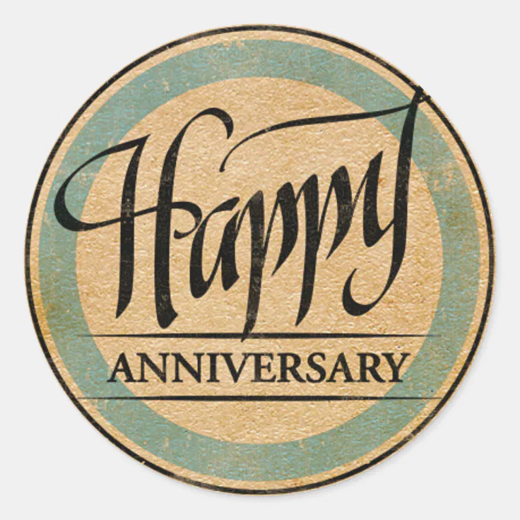 Happy Anniversary Classic Round Sticker | Zazzle