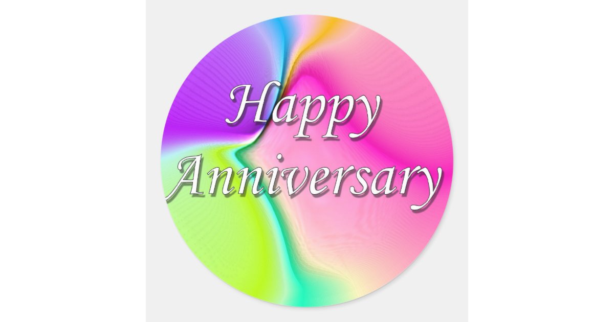 Happy Anniversary Classic Round Sticker | Zazzle