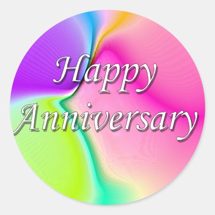 Happy Anniversary Classic Round Sticker Zazzle