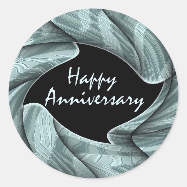 Happy Anniversary Classic Round Sticker (Front)