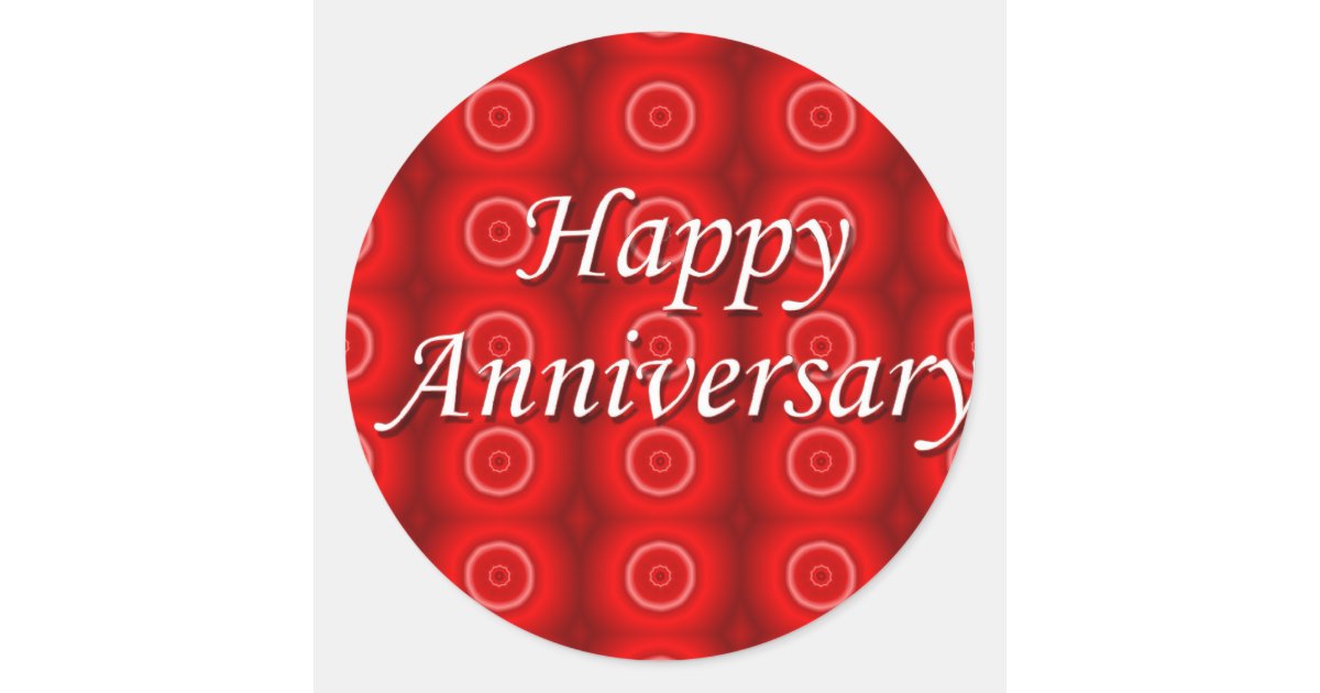 Happy Anniversary Classic Round Sticker | Zazzle