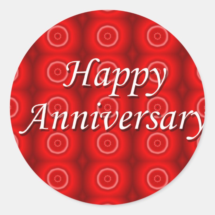 Happy Anniversary Classic Round Sticker | Zazzle