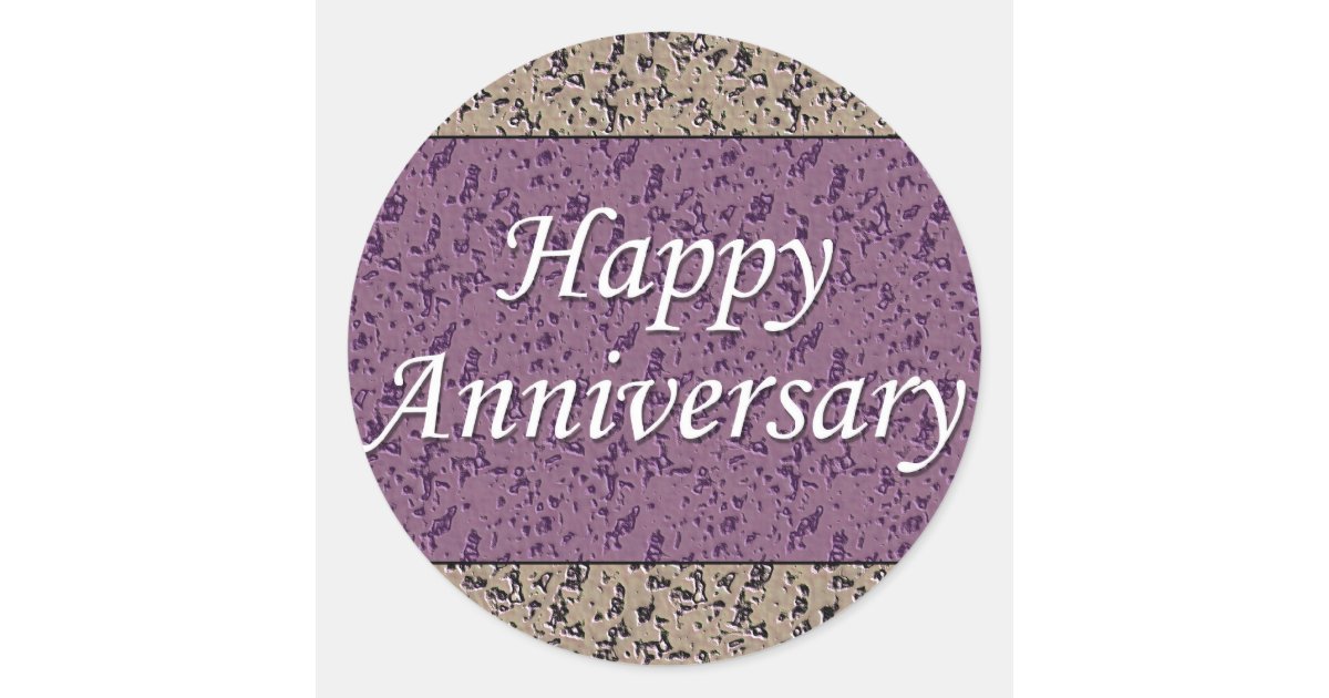 Happy Anniversary Classic Round Sticker | Zazzle