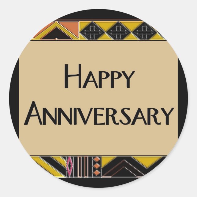 Happy Anniversary Classic Round Sticker (Front)
