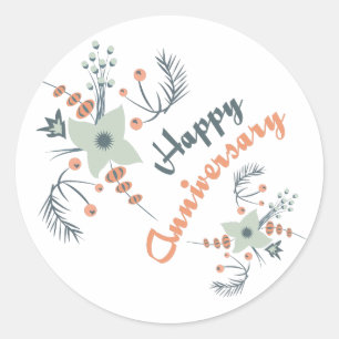 Happy Anniversary Classic Round Sticker