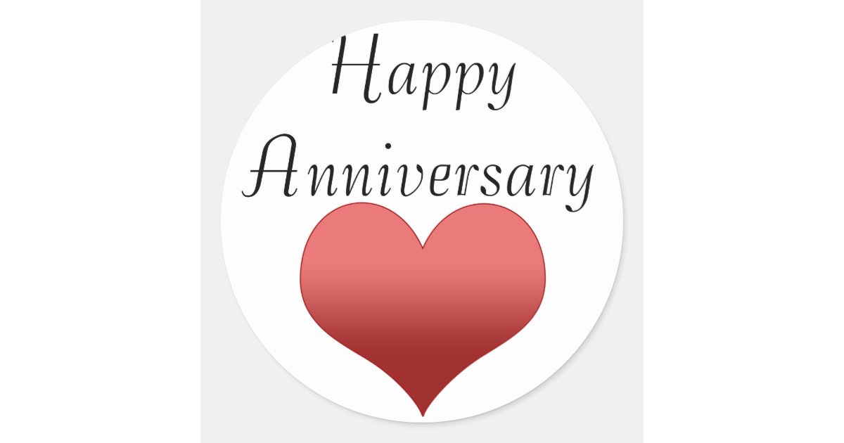 Happy Anniversary Classic Round Sticker | Zazzle