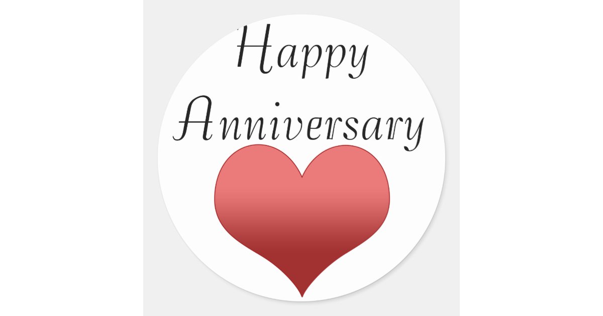 Happy Anniversary Classic Round Sticker | Zazzle