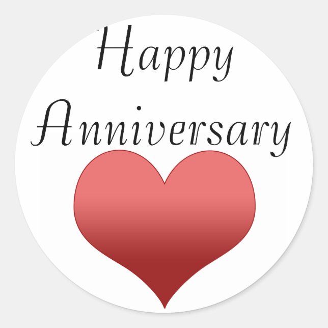 Happy Anniversary Classic Round Sticker (Front)