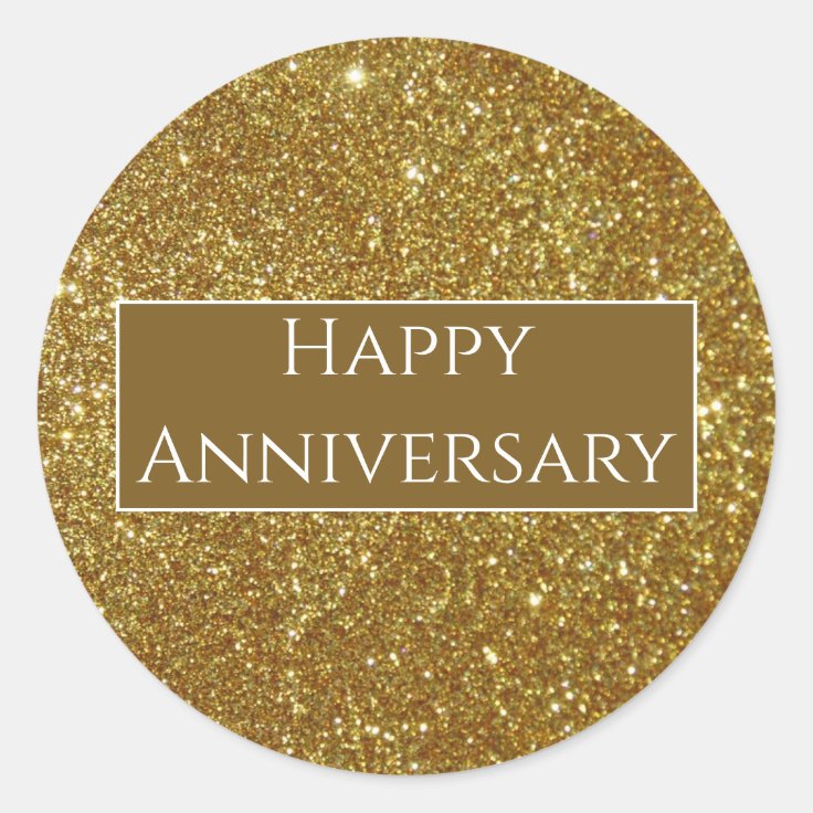 Happy Anniversary Classic Round Sticker | Zazzle