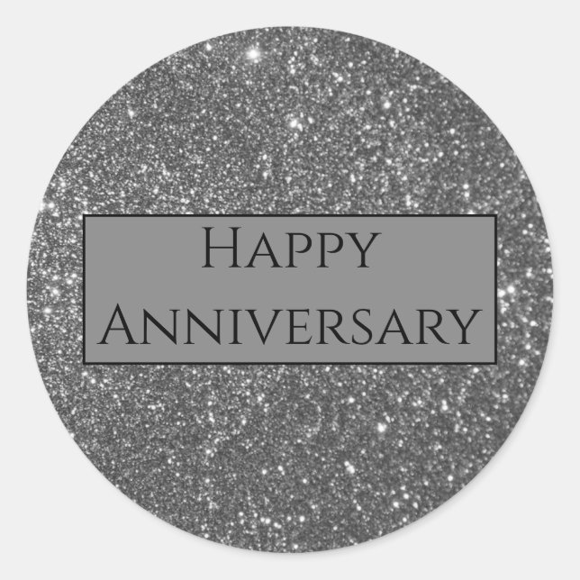 Happy Anniversary Classic Round Sticker (Front)