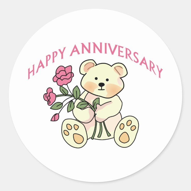 Happy Anniversary Classic Round Sticker | Zazzle