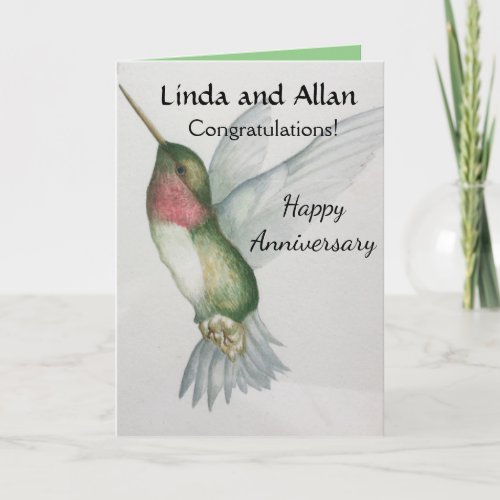 Happy Anniversary Congratulations Hummingbird Card