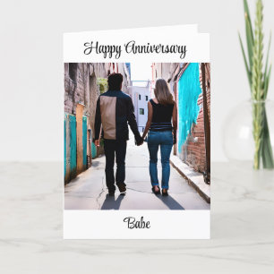 Happy Anniversary Couple Holding Hands Urban Art Card