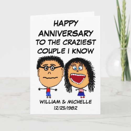 Happy Anniversary Crazy Couple Card