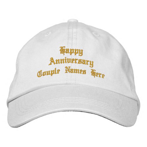 Happy Anniversary Custom Text Couple Names Hats