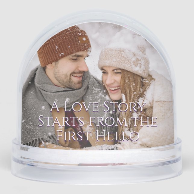 Happy Anniversary Custom Text Photo Snow Globe (Front)