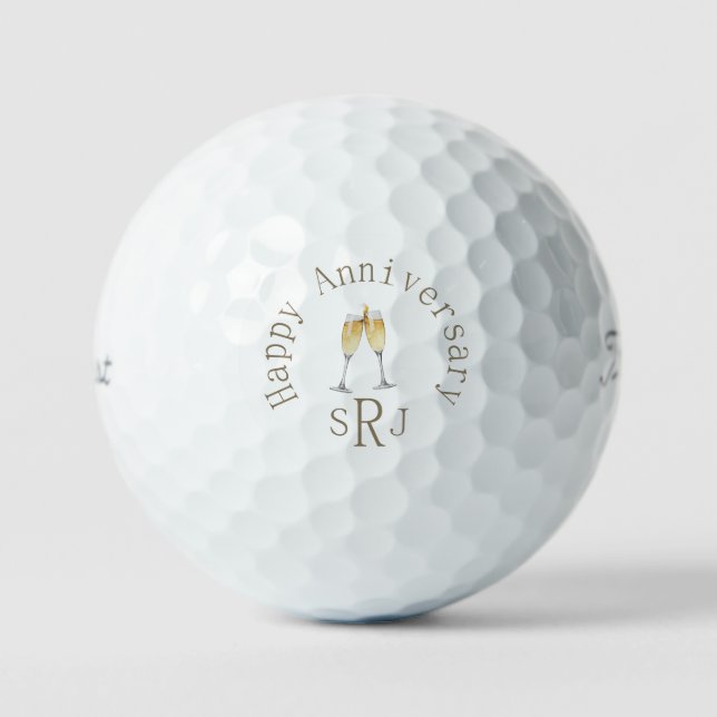 Happy Anniversary Custom Titleist Pro VI Golf Balls (Front)