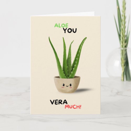 Happy Anniversary Cute Funny Simple Aloe Vera Card