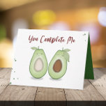 Happy Anniversary Cute Funny Simple Avocados Card<br><div class="desc">This design features two cute avocados happy anniversary cute funny fun, modern whimsical humor cartoon, for husband wife couple anniversary, a simple minimalist minimal style, from husband wife photo picture, you complete me quote saying, funny anniversary greeting cards, with avocado fruit food comic graphic, husband and wife marriage, artwork by...</div>