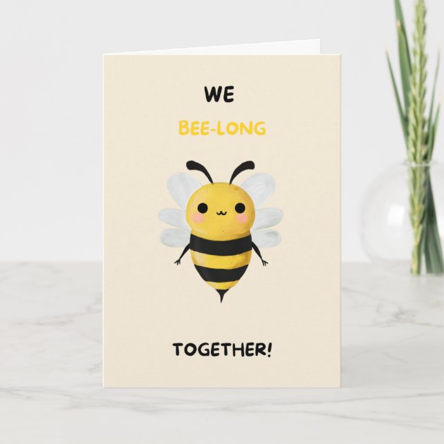 Happy Anniversary Cute Funny Simple Bee Card (Front)