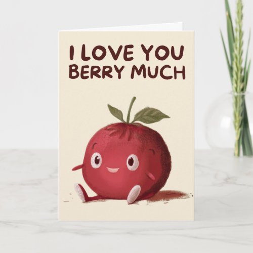 Happy Anniversary Cute Funny Simple Berry Card