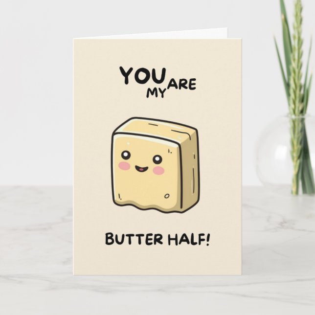 Happy Anniversary Cute Funny Simple Butter Card (Front)