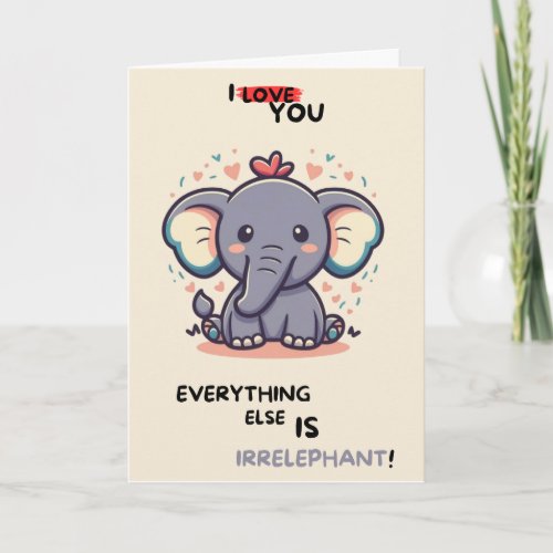 Happy Anniversary Cute Funny Simple Elephant Card