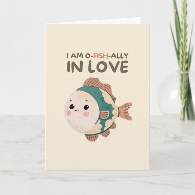Happy Anniversary Cute Funny Simple Fish Card (Front)