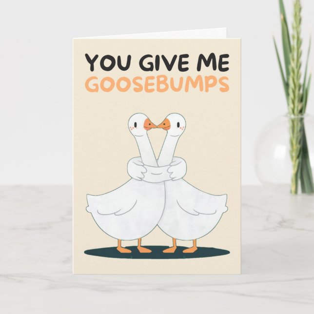 Happy Anniversary Cute Funny Simple Goose Card (Front)